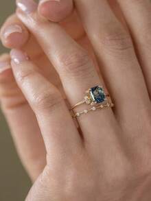 1/2 pezzi Anelli per Coppie, Anello Minimalista Alla Moda Blu Scuro Gioielleria Per Donna, Anello Multicolore Cavo Con Strass Per Donna, Anello Terapeutico Quarzo Cristallo, Anello Terapeutico Quarzo Cristallo, Anello Gioiello Minimalista Raffinato Per Donna