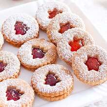 9 piezas Juego de cortadores de galletas Linzer en miniatura, de acero inoxidable - Árbol de Navidad, Hombre de jengibre, Muñeco de nieve, Reno, Adecuado para hornear en las vacaciones de invierno - Plateado - Ver 7