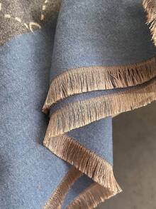 1件装女士秋冬提花仿羊绒时尚多功能空调披肩围巾，厚实保暖，适合日常搭配连衣裙 - 多 - 查看 4