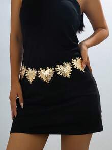 1pc Fashion Starfish & Shell Faux Pearl Waist Chain, Suitable For Women Beach Resort Wear - Yellow Gold - View 8