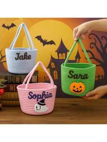 1PC Personalized Halloween Ghost Pumpkin Candy Basket – Custom Halloween Bucket, Personalized Halloween Basket, Trick Or Treat Baskets Customized With Name And Charm,Trick Or Treat Bags, Trick Or Treat Buckets, Halloween Buckets, Personalized, Halloween Baskets, Monogram, Trick Or Treat, Halloween Bags, Personalized Halloween Baskets, Monogrammed Halloween Buckets, Halloween Party Decorations