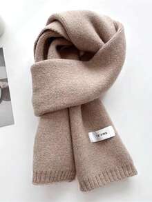 1 pieza Bufanda suave de punto de estilo japonés para mujer, de unicolor, linda y casual, ligera, adecuada para mujeres, estudiantes y parejas, perfecta para citas en el campus, atuendos de otoño e invierno, se puede combinar con sombreros, ropa de invierno, calentadores de cuello y accesorios de moda de invierno (etiqueta aleatoria) para vestir - Multicolor - Ver 11
