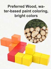 30/50/100Pcs Random Color Wooden Blocks 0.79 Inches, Colored Wood Particles, Cube Blocks Stacked Square Wooden Toys, Color Recognition Math Cube Teaching AIDS, Montessori Early Instruction AIDS, Square Pine Blocks DIY Geometric Table Office Stress Relief Games, Fidget Toys (Some Parts May Be Random) Room Decoration, Birthday Gift/Halloween Gift/Christmas Gift - Multicolor - View 9