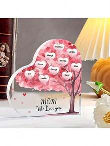 Unique Heart-Shaped Acrylic Home Decor, Best Gift For Mom, Mother's Day, Christmas Gift From Daughter/Son