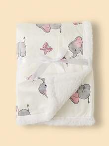 1pc Baby Geometric Print Soft & Comfortable Flannel Blanket, Spring/Summer - Multicolor - View 14