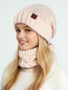 Mũ len beanie màu trơn, kiểu dáng giản dị, ấm áp, đa năng cho trang phục mùa đông lạnh giá, quà tặng Valentine cho nữ. - Nhiều màu - Xem 4