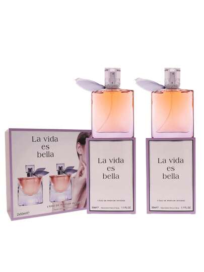 Set de Perfumes Mujer La vida es bella 2025 TOP - 2 Fragancias Intensas, Regalo Ideal para Fiestas. Perfecto para Maquillaje, Eventos, Hogar & Vida. Características Clave: Estuche con Dos Botellas, Diseño Romántico. Ofertas y Liquidaciones, Mayoreo Disponible.