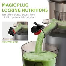 BioloMix 200W Cold Press Juicer with 75mm Feed Chute, 40-65RPM Slow Masticating Juice Extractor - Tipo de Enchufe A USA (110-127V) - Ver 5