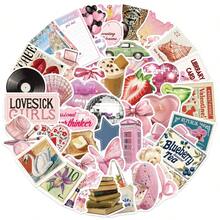 50张粉色卡通Y2K美学贴纸，可爱动物乙烯基防水复古贴纸，适用于笔记本电脑、手机、汽车、滑板、水瓶、剪贴簿、电脑、日记本等，趣味贴纸，笔记本电脑贴纸，Kindle手机贴纸 - A - 查看 9