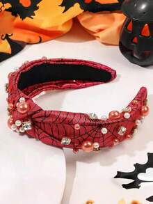1 件女孩卡通万圣节派对蜘蛛网头带，创意甜美可爱防滑发饰 - 彩色 - 查看 6