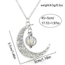1pc Vintage Classic Moon & Hollow Pumpkin Glow In The Dark Pendant Necklace, Suitable For Women's Daily And Holiday Party Wear