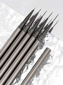 Bộ 5 cọ vẽ móng, bút vẽ hoa văn, sọc, kích thước 6/9/12/15/18mm, cán kim loại, có nắp đậy. - Nhiều màu - Xem 9