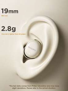 Écouteurs Bluetooth sans fil intra-auriculaires Philips, TAT2320, faible latence, taille MINI, ajustement ultra-léger, adapté au sommeil, annulation intelligente du bruit des appels, compatible avec iOS et Android - Blanc - Voir 5
