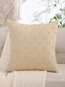Linen Jacquard Pillow Case, Solid Color For Living Room And Bedroom Decor - Khaki - View 13