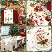 1pc Christmas Table Runner,Santa Claus Christmas Decorations Table Runner Red Merry Xmas Table Runner Buffalo Check Plaid Party Decor Winter Holiday Kitchen Dining Table Decoration For Indoor Home