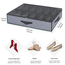 1pc - Large Capacity Bed Bottom Shoe Storage Box Transparent Packaging Storage Box Foldable Non-Woven Fabric Grid Storage Shoe Box With Lid Foldable Dustproof Storage Shoe Box - Multicolor - View 5