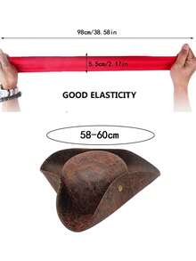 1pc/2pcs Vintage Pirate Hat, Triangular Pirate Hat, Suitable For Decorating Various Parties, Top Hat, Movie Costume Hat, Clown Hat, Irish Dance Costume, Etc. - Black - View 2