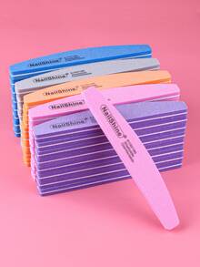 3 Piezas/5 Piezas/10 Piezas Limas de esponja para uñas, bloques de pulido de doble cara, herramientas de pulido de uñas, limas de conformado de uñas en forma de media luna, tiras de pulido, pulido de superficie de uñas, herramientas especializadas para dar forma a las uñas - Multicolor - Ver 1