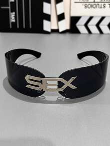 女士和男士未来派赛博朋克风格 Y2K 眼镜，配有一体式镜片 - 时尚眼镜、时尚眼镜和装饰眼镜，适合舞会、万圣节，适合男士和女士 - 彩色 - 查看 8