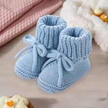 Baby Boys Girls Knitted Shoes Soft Sole First Walking Socks Comfortable Indoor Booties - Blue - View 2