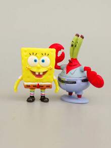 SPONGEBOB 1/3/6 قطعة من ديكورات عيد ميلاد سبونج بوب وأصدقائه، ديكور طاولة، تزيين كعكة، ديكور خزان السمك تحت الماء، تشمل باتريك ستار، سكويدوارد تنتاكلز، السيد يوجين إتش كرابس، غاري القوقعة وغيرهم، مناسب للأعياد والأعياد الميلاد وهدايا عيد الميلاد وحشو الجوارب وأكياس هدايا عيد الميلاد