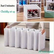 3/6/9/12 Schicht klappbare Schuhbox, aus Plastikmaterial, Sportschuh Aufbewahrungsbox, das beste Aufbewahrungswerkzeug für Häuser, Schlafzimmer und Türen. - 3-Schicht - Übersicht 4