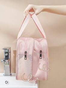 Dry-Wet Separation Double-Layer High-Fashion Travel Portable Storage Bag Waterproof Makeup Bag Dry-Wet Separation Swimming Fitness Bag Toiletry Bag, Toiletry Bag Dry-Wet Separation Portable Large Capacity Drainable Double-Layer Makeup Bag Travel Toiletry Organizer Makeup Bag, Multiple Colors Available