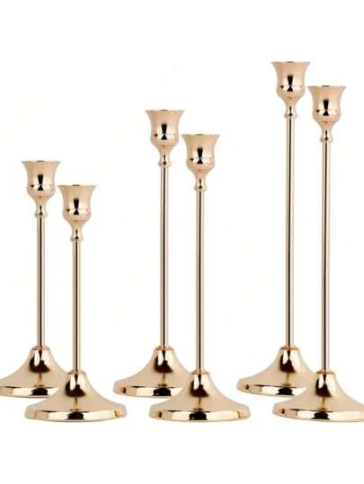 12pcs/6pcs/3pcs/1pc/Set Iron Taper Candle Holder,Decorative Candle Stand - Candlestick Holder For Wedding, Dinning, Party ,Fireplace Decor Candelabra Table Decor Pillar Candle Holder For Wedding,Home Decor, Holiday Party Decor,Festival Decor Home