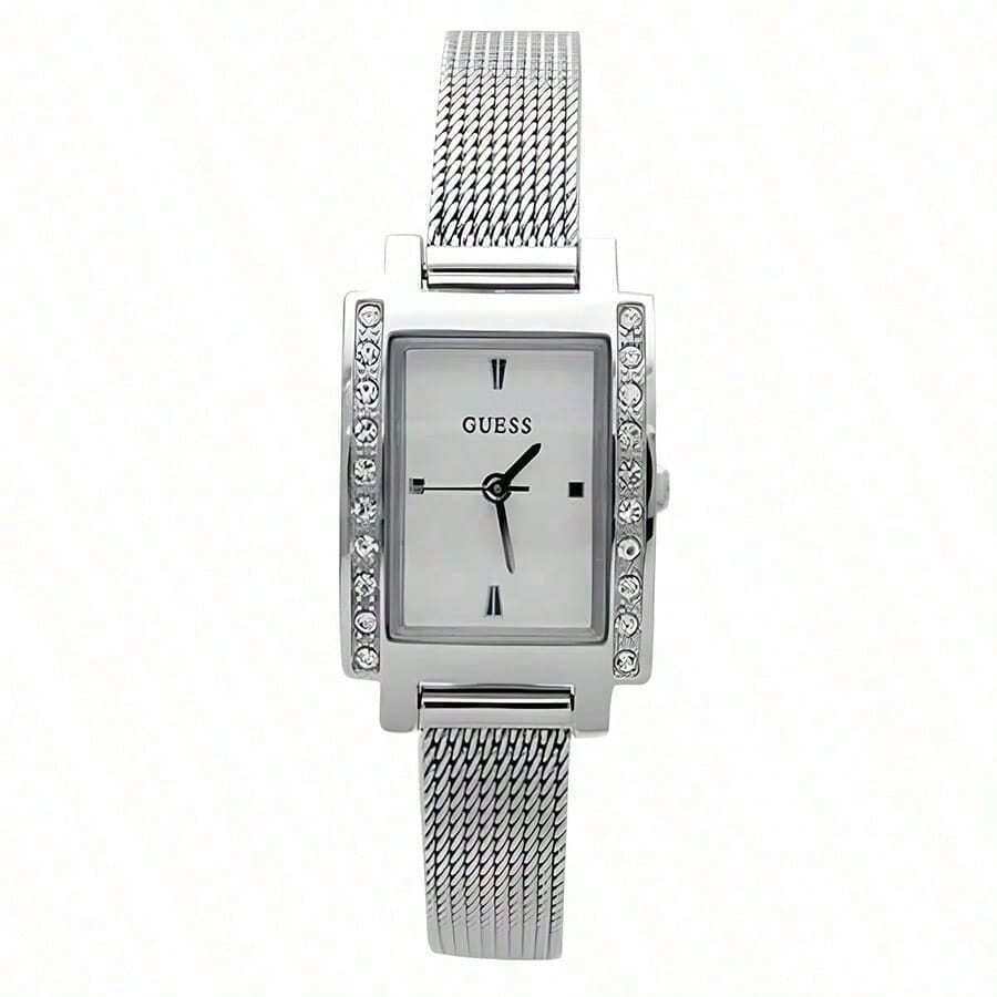 Guess ساعة نسائية كوارتز من جيس، حالة من الفولاذ المقاوم للصدأ، ثلاث عقارب، حالة من الفولاذ المقاوم للصدأ/مرآة بلورية W0953L1