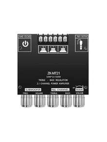 2.1 Channel Digital Amplifier Module - High Fidelity Power Amplifier Board With Bass And Treble Control, Subwoofer Output, Compact Audio Module Suitable For DIY Speaker Projects