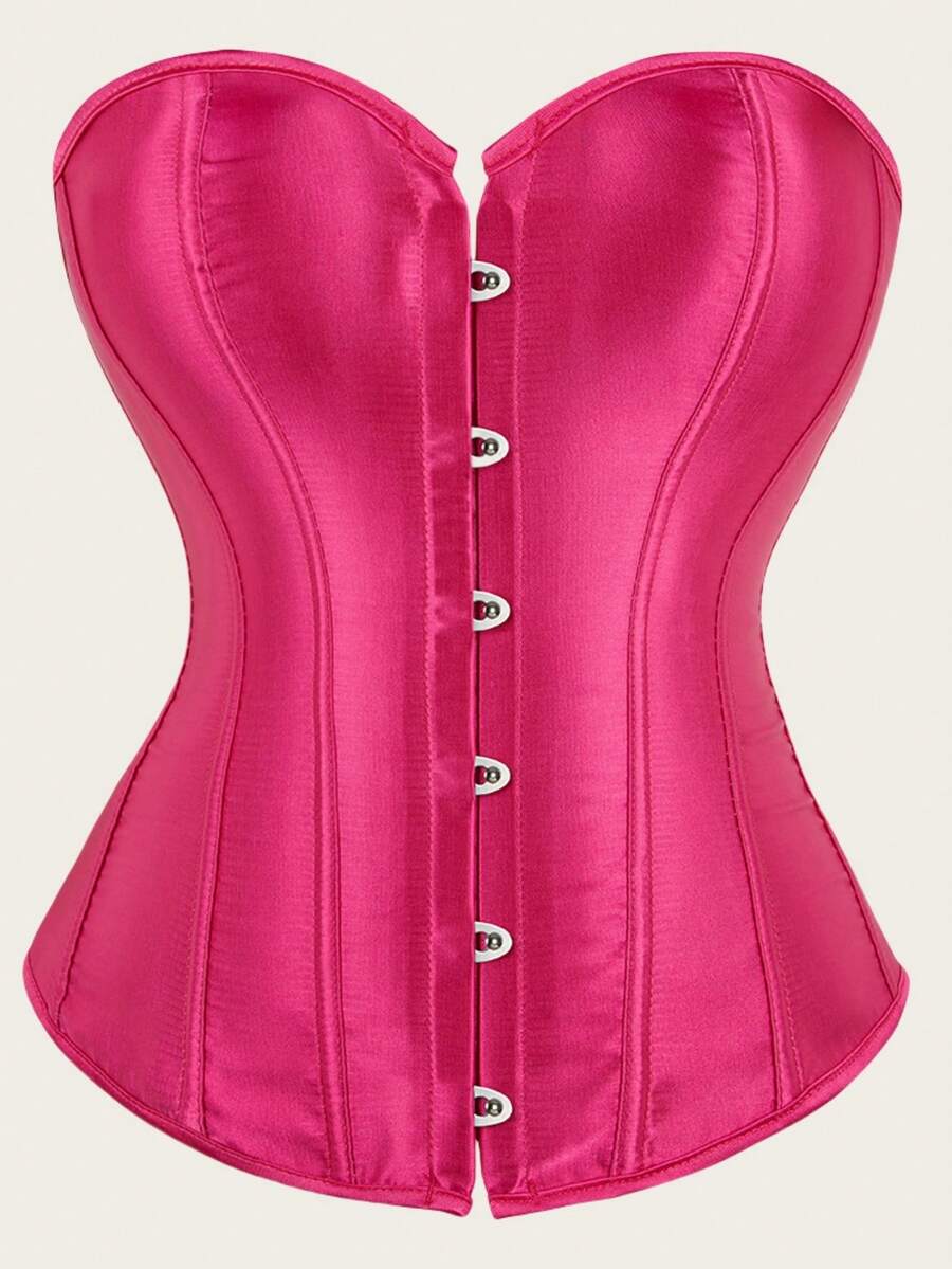 Corset Top Women Lace Push Up Plus Size Gothic Bustier Princess Renaissance Vintage Halloween - 808-Rose - 查看 1