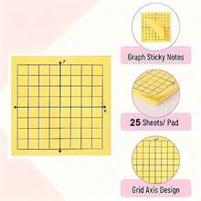 6 blocuri de notițe cu 150 de coli, grilă cu axe de coordonate, notițe autoadezive colorate, împărțite în N ori, autocolante pentru notițe de recenzie pentru studenți, autocolante fluorescente pentru evidențiator
