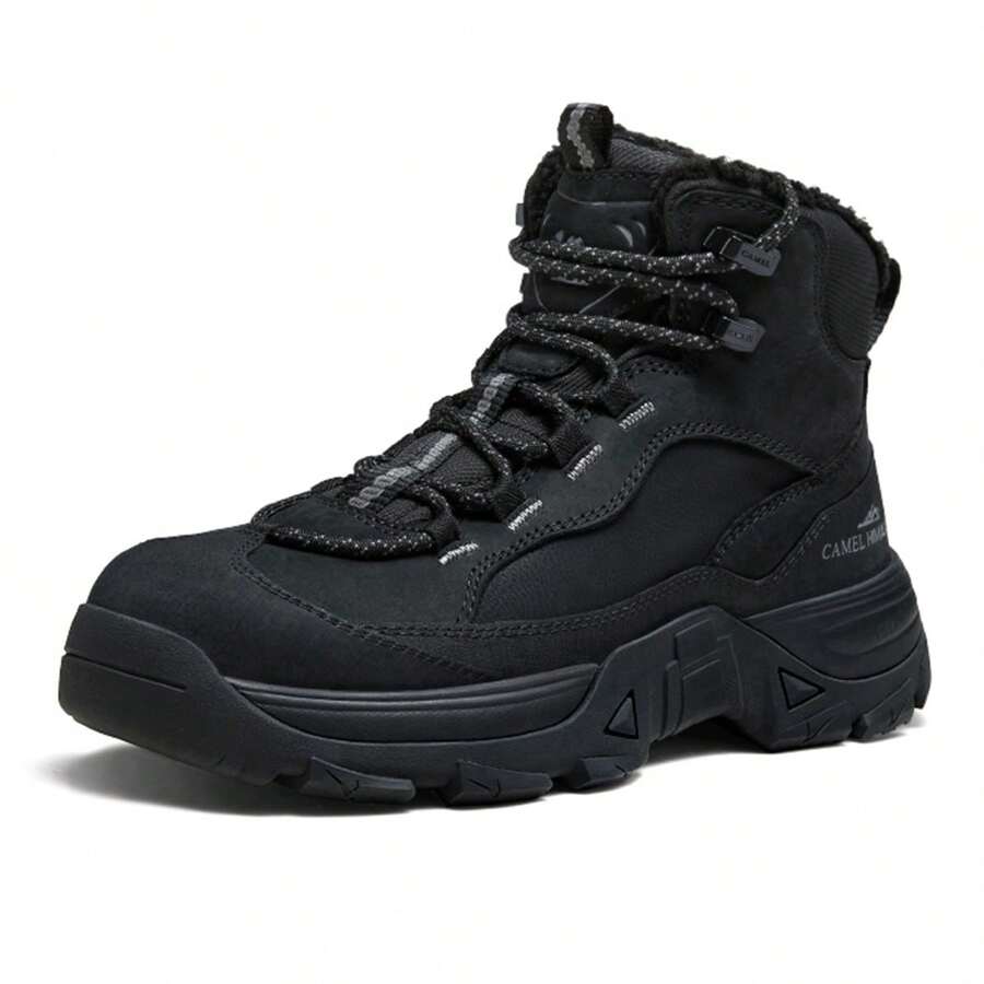 CAMEL CROWN Men's Casual Shoes, Fall And Winter Boots Rhubarb Boots Fashionable Versatile Retro Outdoor Work Boots - Black - View 1