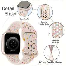 Compatible With Apple Watch Men's And Women's Watch Straps 3 Color Combination Set Simple Comfortable Soft Waterproof Sports Invisible Buckle Silicone Watch Strap Compatible With Apple Watch Series 10 /Ultra/9/8/7/6/SE/5/4/3 Fashion Watch Strap Compatible With 38/40/41/42/44/45/49/46MM Easy To Replace The Watch Strap