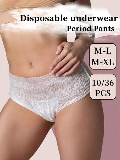 10/36 piezas, Ropa interior desechable, Pantalones protectores, Conveniente y rápido, Transpirable y cómodo, Pantalones diarios, Cómodo 360°, Cintura elástica, Sin apretar la cintura, Succión fuerte, a prueba de fugas, Adecuado para todo tipo de cuerpos, Adecuado para viajes, Viajes, Viajes de negocios, Menstruación, Yoga y otros escenarios