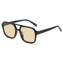 These New Vintage Square Glasses Feature A Double-Bridge Design With Large Ocean-Colored Lenses, Making Them A Fashionable Choice For Those With Small Faces.They Provide Protection And Are Essential For Fashion Street Photography. - Phim vàng khung đen - Xem 8