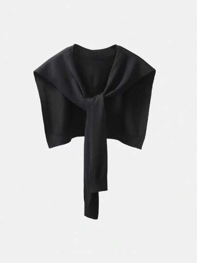 1 peça Cardigan xale casual de malha de cor sólida, poncho versátil de alta qualidade em estilo coreano para homens e mulheres