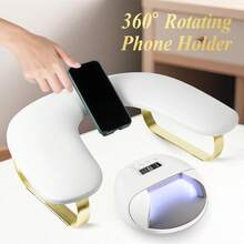 Ergonomic U-Shaped Nail Art Pillow With Phone Holder, Portable Manicure Stand & Wrist Support Pad – Comfortable Nail Polish Application Tool, Non-Slip Design, Stylish Beauty Accessory For Home & Travel