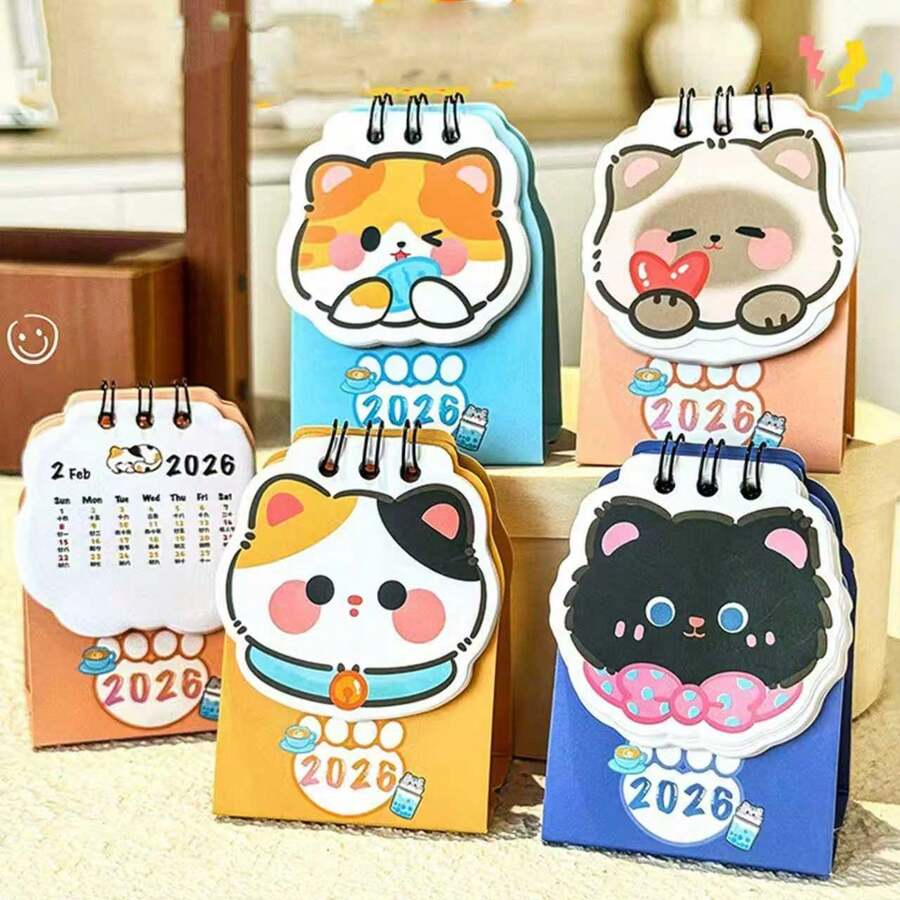 The 2026 Cat-Themed DouDou Desk Calendar Is A Cute And Adorable Check-In Record Item With A Cartoon Self-Discipline Mini Calendar