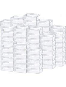 100 buc cutie de depozitare mini multifuncțională pentru machiaj și produse esențiale de înfrumusețare - organizator transparent și ușor pentru ruj, gene, pufuri - perfect pentru depozitare în baie, proiecte DIY, cutie compartimentată, cutie de depozitare, cadou ideal pentru meșteri și iubitorii de bijuterii - Multicolor - Vizualizare 9