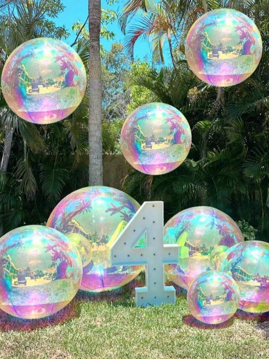 2/4 baloane folie metalice holografice cu efect 4D, potrivite pentru petrecere de ziua de naștere, petrecere a burlacilor, logodnă, petrecere de nuntă, temă Prințesa Regatul de Gheață, temă Sirenă Ocean, decor pentru petrecere baby shower; Baloane 4D colorate, potrivite pentru nuntă, zi de naștere, aniversare, petrecere la modă, întoarcerea la școală, petrecere cu tematică de vară, decorațiuni pentru petrecere.