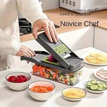 1pc New Arrival 16-In-1 Multi-Functional Kitchen Vegetable Cutter (16pcs) - 灰色 - 查看 5