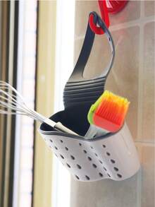 1个硅胶水槽悬挂式沥水篮,带可调节支架 - 厨房收纳双层沥水架,海绵架,水龙头悬挂篮,适用于收纳海绵、肥皂、抹布,无需钻孔,节省空间,适用于家庭、浴室和餐厅,厨房配件 - 綠色 - 查看 9