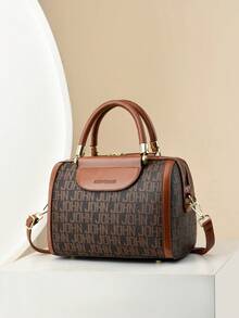 Vintage &Retro Bag Boston Style Large Capacity High-End Women Handbag Versatile Fashionable Shoulder Bag For Girls With Minimalist Design - Brown - View 6