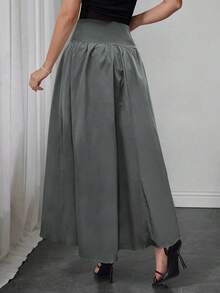 Elegant Ladies' Skirts In The New Autumn And Early Autumn Of 2025 Are Suitable For Dating, Student Wear, Daily Travel, Basic Versatile, Leisure, Beach And Other Scenes, Elegant And Casual Ladies' Skirts, Solid Color, Plastic Waist A Pleated Design, Woven Fabrics, A Variety Of Colors To Choose From, Suitable For Going Out To Wear, Can Also Be Used As Home Clothing.