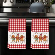 2 buc prosoape de bucătărie de Crăciun cu dungi, turtă dulce, decor de Crăciun, cadouri de Crăciun, lavete super moi și absorbante, prosoape de bucătărie pentru copt, cârpe de vase, prosoape de mână, decor de bucătărie, cadouri pentru vecini, cadouri pentru mame, cadouri de ziua de naștere, cadouri dulci de casă nouă pentru prieteni, accesorii de bucătărie, decor, articole esențiale pentru uz casnic - roșu - Vizualizare 4