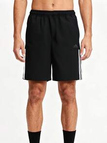 Adidas Pantaloni scurți țesuți ușori și respirabili pentru bărbați, la modă minimalistă, pantaloni casual de alergare cu 3 dungi, FI LIB WVSH IN6510