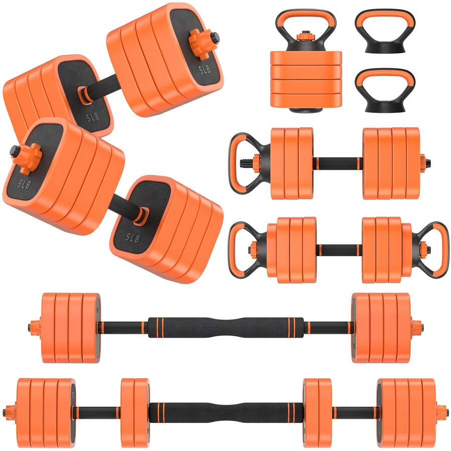 GIKPAL 85lbs Adjustable Dumbbells Set, 4 In 1 Free Weights Dumbbells Set With Connector Used As Dumbbell, Barbell, Push Up Stand, Kettlebells For Home Gym Exercises - 85 pound - Xem 1