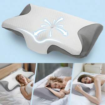 Ergonomic Butterfly Memory Foam Pillow Comfortable Sleeping Contour Pillow Cervical Neck Shoulder Orthopedic Pain Relief