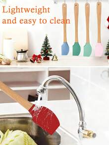 定制木柄雕刻硅胶刮刀，定制雕刻迷你铲，个性化厨房工具，适用于零散物品、婚宴、新娘送礼活动、宾客伴手礼、生日派对纪念礼品、圣诞礼物 - 多色 - 查看 6